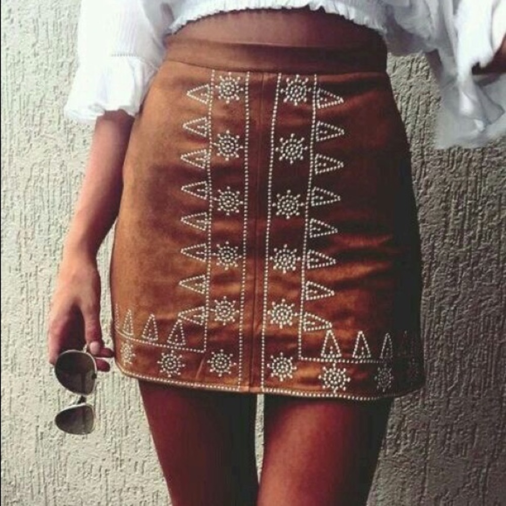 Tan Suede Skirt